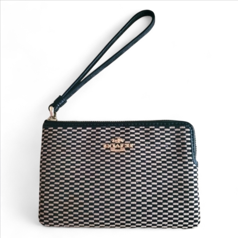 Coach wristlet wallet Black With Gold